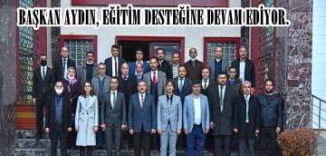 BAŞKAN AYDIN, EĞİTİM DESTEĞİNE DEVAM EDİYOR.