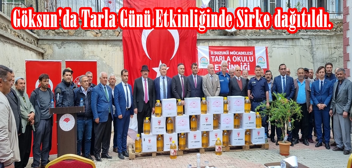 Göksun’da Tarla Günü Etkinliğinde Sirke dağıtıldı.