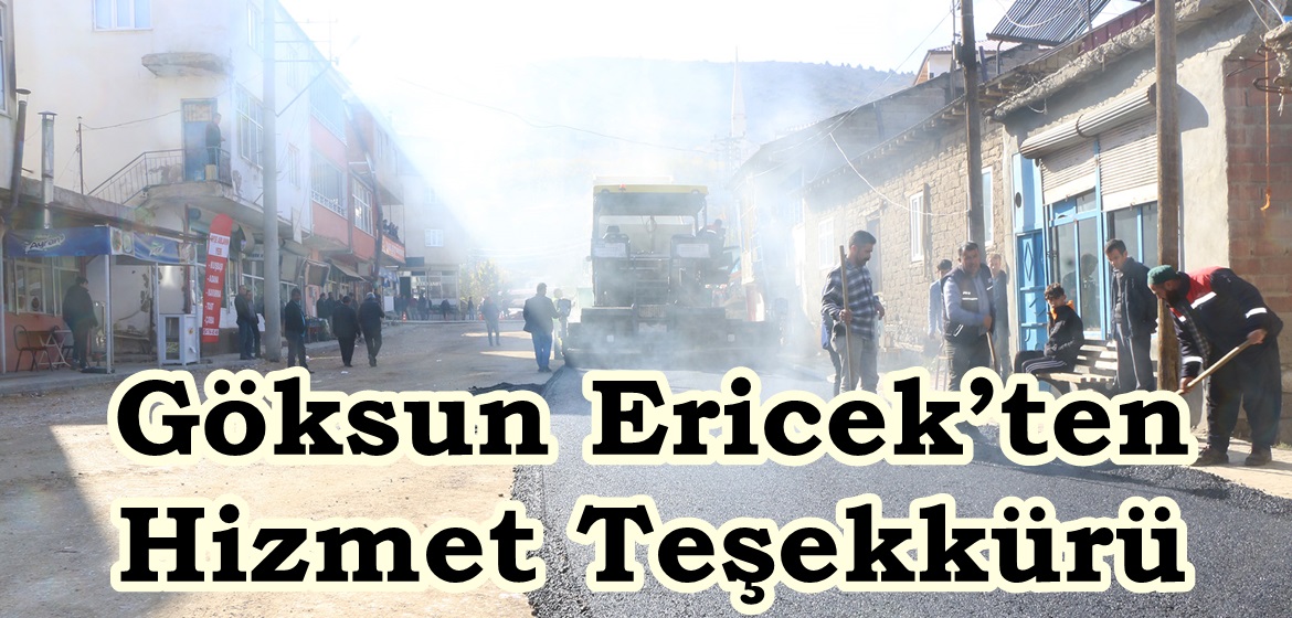 Göksun Ericek’ten Hizmet Teşekkürü.