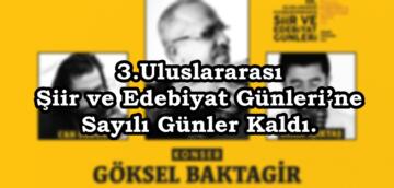 3.Uluslararası Şiir ve Edebiyat Günleri’ne Sayılı Günler Kaldı.