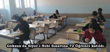 Göksun’da Siyer-i Nebi Sınavına 72 Öğrenci katıldı.