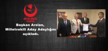 Başkan Arslan, Milletvekili Aday Adaylığını açıkladı.