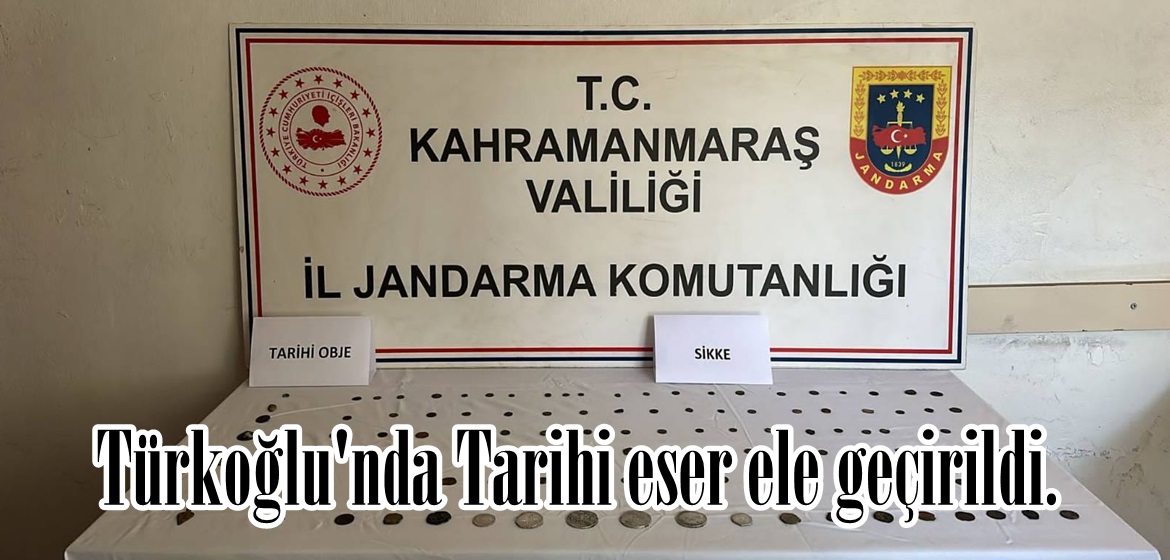 Türkoğlu’nda Tarihi eser ele geçirildi.