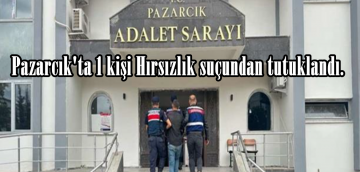 Pazarcık’ta 1 kişi Hırsızlık suçundan tutuklandı.