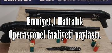 Emniyet,1 Haftalık Operasyonel faaliyeti paylaştı.