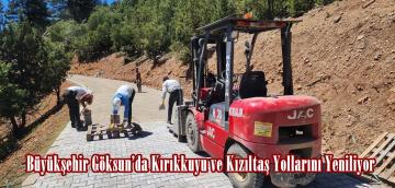 Büyükşehir Göksun’da Kırıkkuyu ve Kızıltaş Yollarını Yeniliyor.