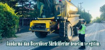 Jandarma’dan Biçerdöver Sürücülerine denetim ve eğitim.