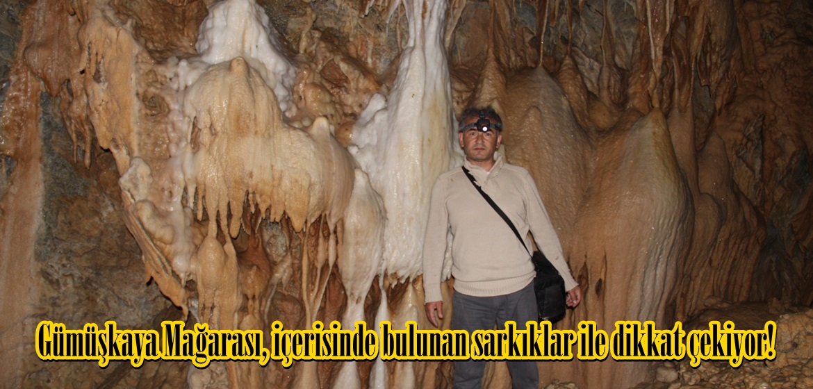 Gümüşkaya Mağarası, içerisinde bulunan sarkıklar ile dikkat çekiyor!