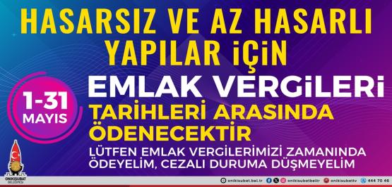 Onikişubat Belediyesi’nden önemli Emlak Vergisi ödemesi hatırlatması.