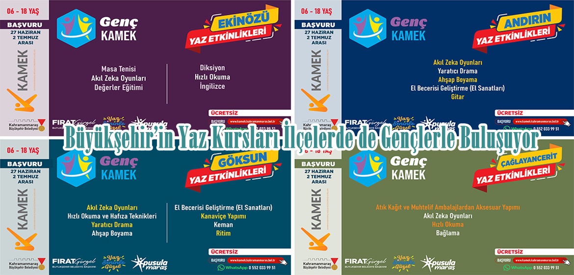 Büyükşehir’in Yaz Kursları İlçelerde de Gençlerle Buluşuyor.