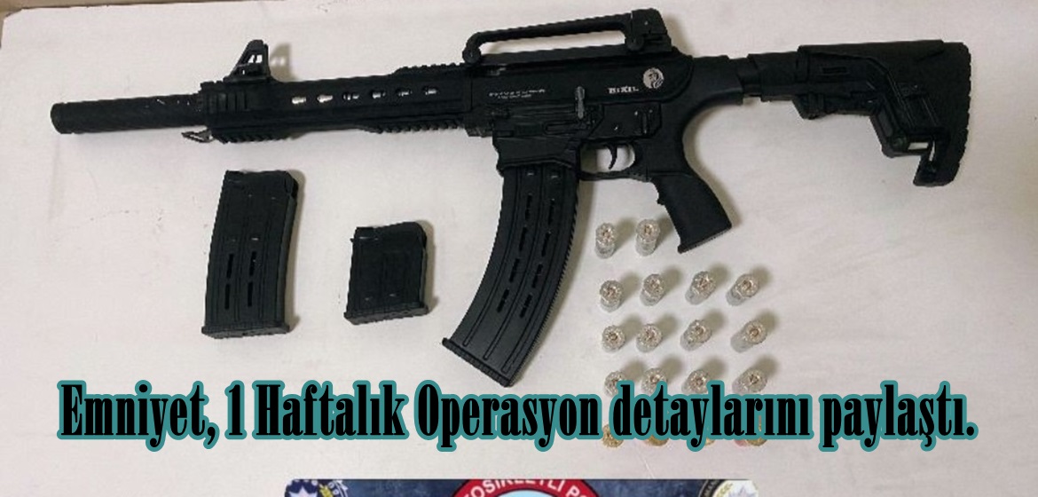 Emniyet, 1 Haftalık Operasyon detaylarını paylaştı.