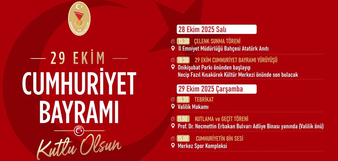 Cumhuriyetin 102. Yılı Çeşitli Etkinliklerle Kutlanacak.