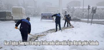 Kar Yağışı Sonrası Yürüyüş Yollarında Güvenlik İçin Büyükşehir Sahada.