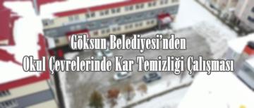 Göksun Belediyesi’nden Okul Çevrelerinde Kar Temizliği Çalışması.
