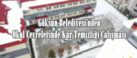 Göksun Belediyesi’nden Okul Çevrelerinde Kar Temizliği Çalışması.
