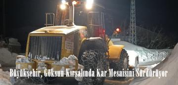 Büyükşehir, Göksun Kırsalında Kar Mesaisini Sürdürüyor.