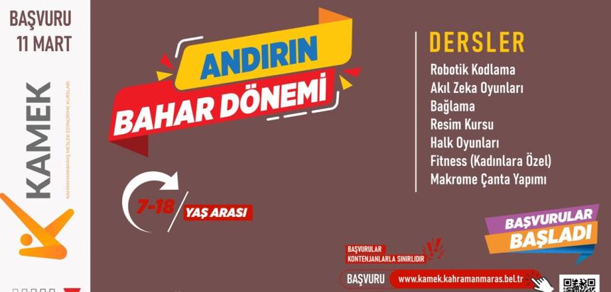 Andırın’da KAMEK Kurslarına Başvurular Başladı; 7 Branşta Ücretsiz Eğitim.